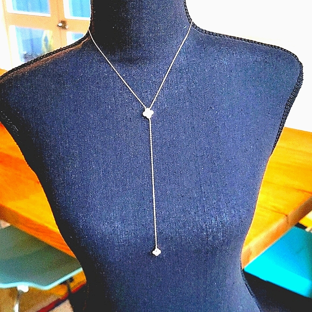Nordstrom NWOT Rose Gold Overlay SS 925 & Crystal Bezels Necklace